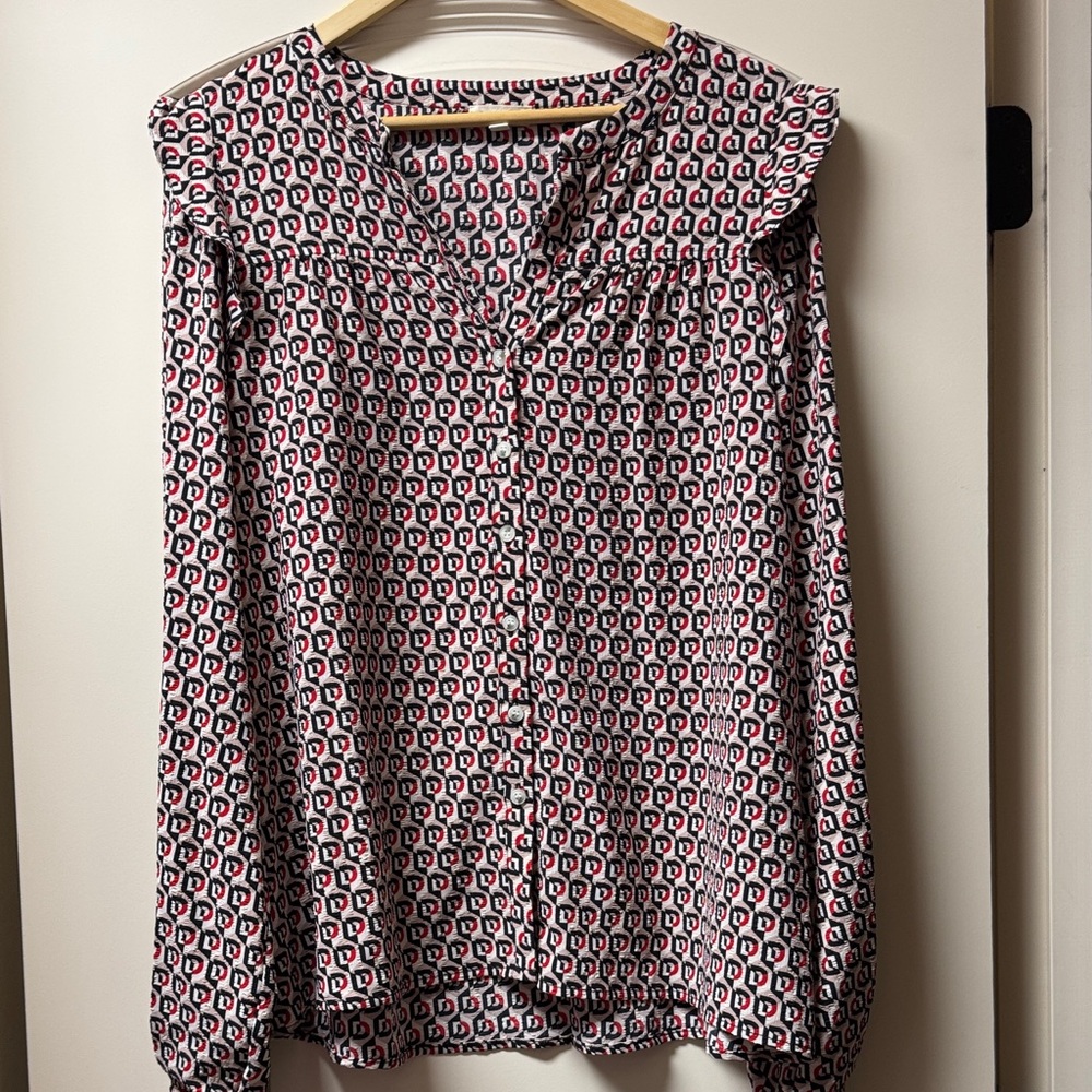 Cotton Bleu Women's Geometric Blouse